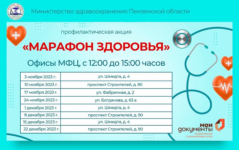 Пензенцы смогут проверить свое здоровье в офисах МФЦ